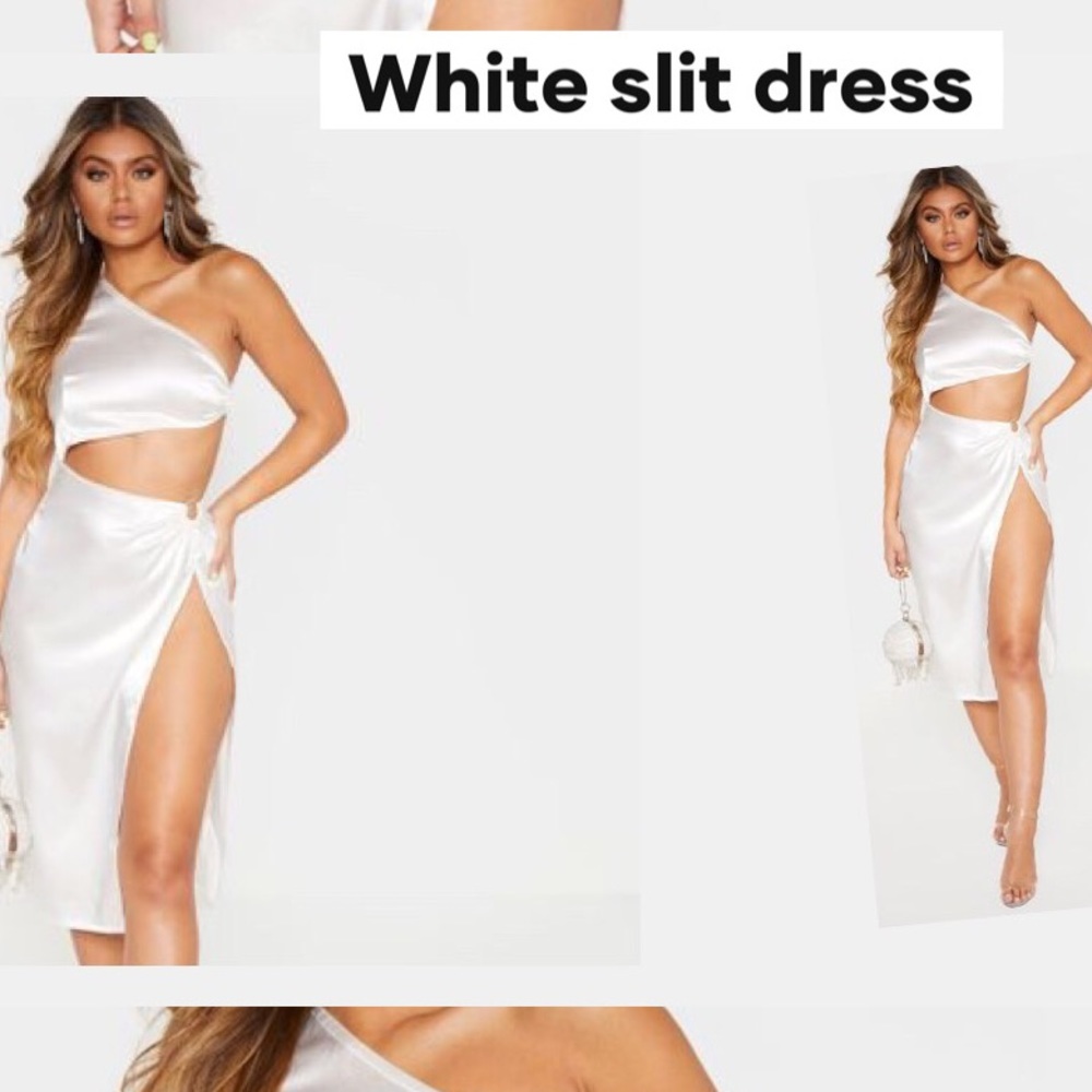 White high slit dress